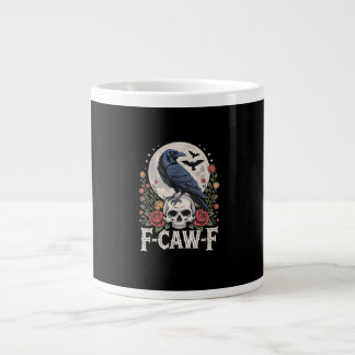 F-Caw-F 鳥 カラス 面白い カラス 鳥 鳴き声 グランジ ジャンボコーヒーマグカップ