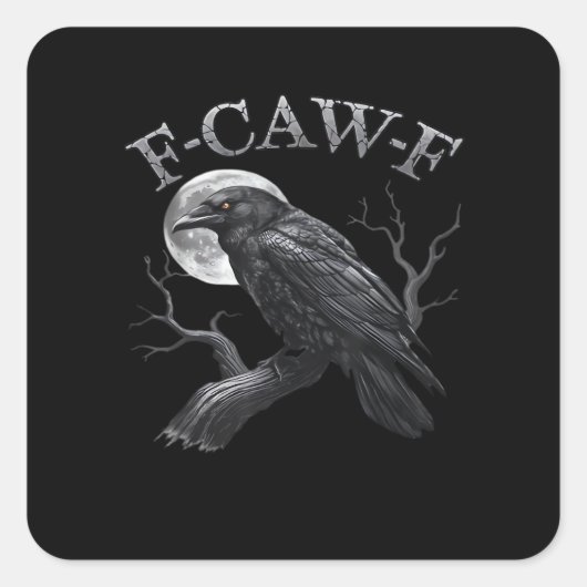 F-Caw-F 鳥 月 ゴシック クラシック クール デザイン スクエアシール (正面)