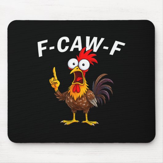 F Caw F 鶏 笑鳥 Fcawf 鶏のささやき マウスパッド (正面)