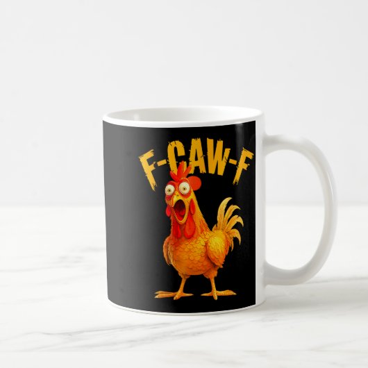 F Caw F 鶏 鳥 お笑い ニワトリ ファーマー コーヒーマグカップ (右)