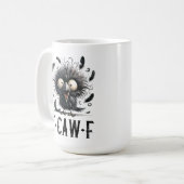 F-Caw-F 黒いカラス 黒い鳥 面白いカラス F-Caw-F コーヒーマグカップ (正面左)