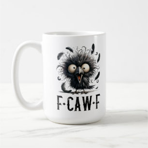 F-Caw-F 黒いカラス 黒い鳥 面白いカラス F-Caw-F コーヒーマグカップ