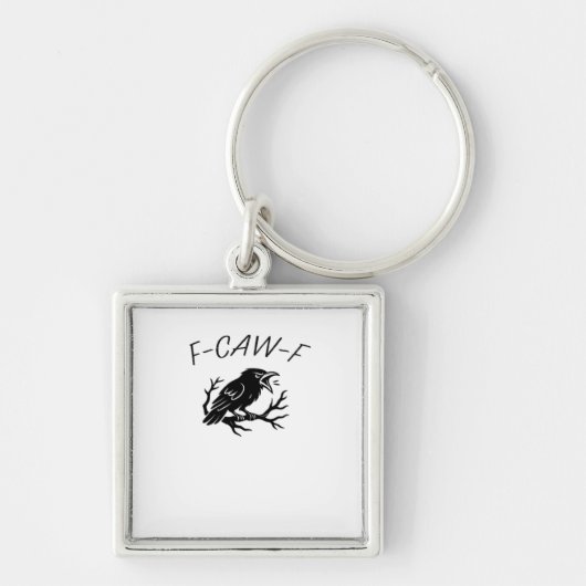 F-Caw-F Angry Crow Raven Funny Gothic Humor Bird P キーホルダー (正面)