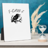 F-Caw-F Angry Crow Raven Funny Gothic Humor Bird P フォトプラーク (側面)