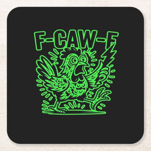 F-Caw-F Attitude Classic Cool Unique スクエアペーパーコースター (正面)