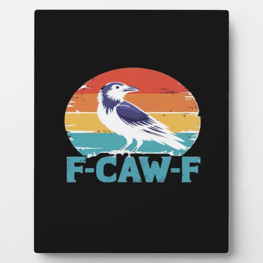 F-Caw-F Bird Crow Funny Crow Lover Aesthetic Style フォトプラーク (正面)