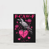 F-caw-f Black Crow Black Bird Roses Heart Funny Va カード (正面)