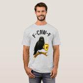 F-Caw-F Black Crow  Gothic Coffee Black Bird Raven Tシャツ (正面フル)