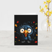F-caw-f Black Crow Pun Funny Bird Cawing Nge Hallo カード (黄色い花)
