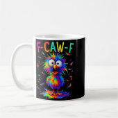 F-caw-f Black Crow Tie Dye Bird Funny Bird Shocked コーヒーマグカップ (左)