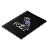 F-Caw-F Bone Text Skull Raven - Gothic Macabre Hum ノートブック (左側)