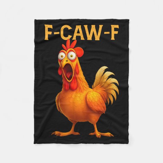 F Caw F Chicken フリースブランケット (正面)