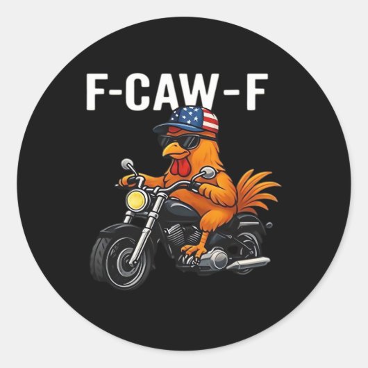 F-Caw-F Chicken Classic Aesthetic Graphic ラウンドシール (正面)
