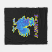 F-Caw-F Chicken Classic Creative Casual フリースブランケット (正面(横))
