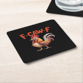 F-Caw-F Chicken Classic Creative Style スクエアペーパーコースター (アングル)