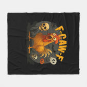 F-Caw-F Chicken Classic Minimal Clean フリースブランケット (正面(横))