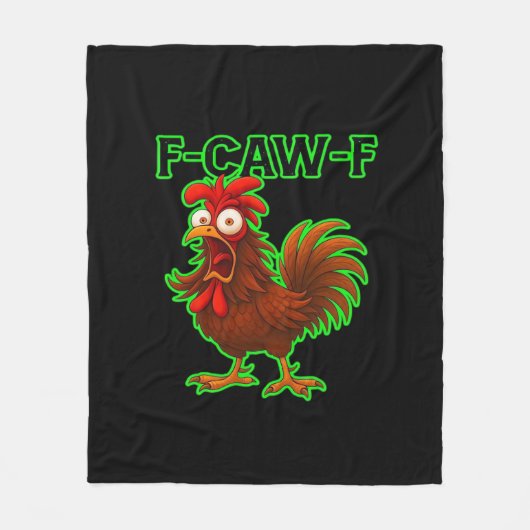 F-Caw-F Chicken Classic Retro Graphic フリースブランケット (正面)