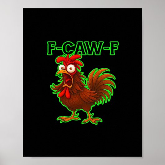 F-Caw-F Chicken Classic Retro Graphic ポスター (正面)