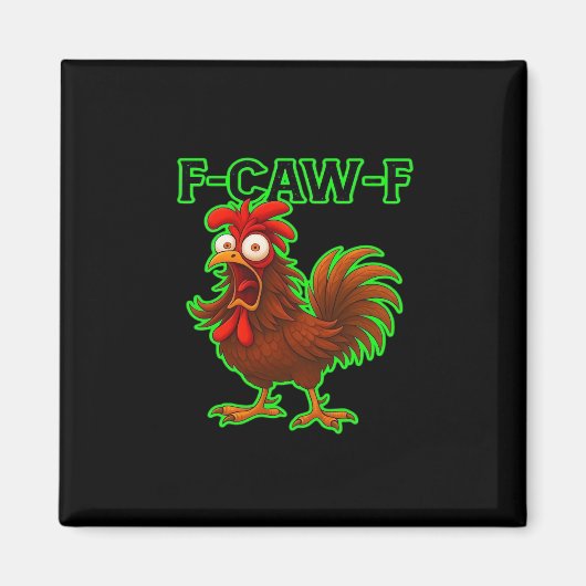 F-Caw-F Chicken Classic Retro Graphic マグネット (正面)