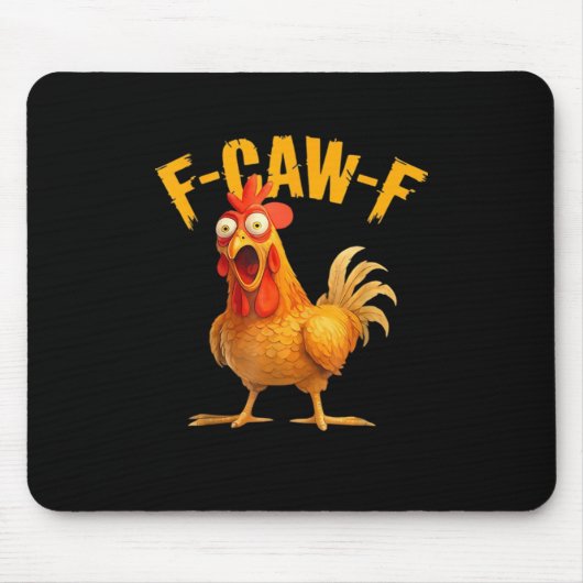 F-Caw-F Chicken Classic Retro Style マウスパッド (正面)