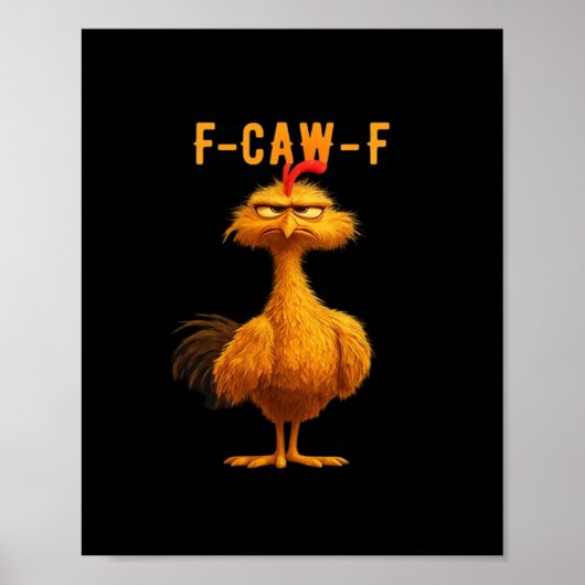 F-Caw-F-Chicken Essential ミニマル Clean ポスター (正面)
