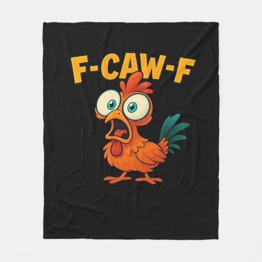 F-Caw-F Chicken Essential Funny Trendy フリースブランケット (正面)
