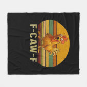 F-Caw-F Chicken Essential Retro Classic フリースブランケット (正面(横))