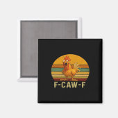 F-Caw-F Chicken Essential Vintage Graphic マグネット (正面/裏面)