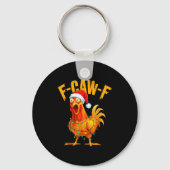 F-caw-f Chicken Fcawf Chicken Christmas Light Sant キーホルダー (正面)