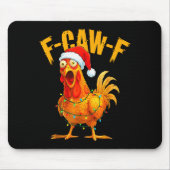 F-caw-f Chicken Fcawf Chicken Christmas Light Sant マウスパッド (正面)