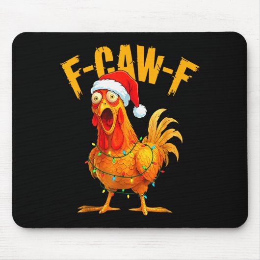 F-caw-f Chicken Fcawf Chicken Christmas Light Sant マウスパッド (正面)