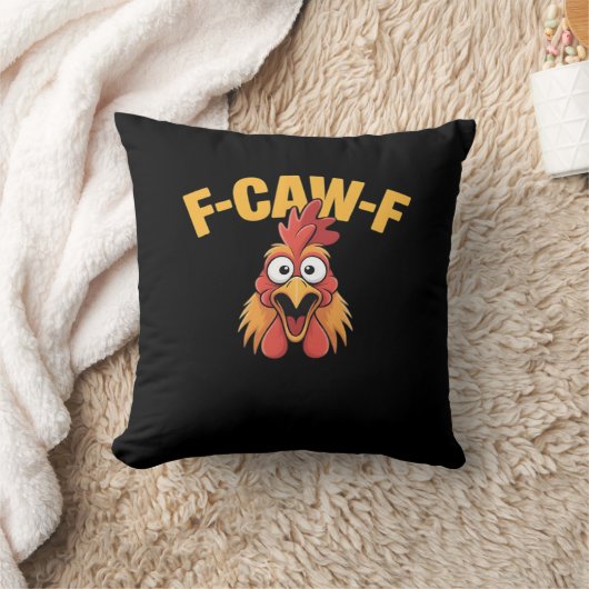 F-Caw-F Chicken Funny Chicken Creative Graphic クッション (ブランケット)