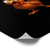 F-Caw-F Chicken Funny Chicken F-Caw-F Gear Cool Un ポスター (角)
