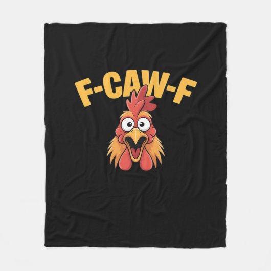 F-Caw-F Chicken Funny Chicken Trendy Casual フリースブランケット (正面)