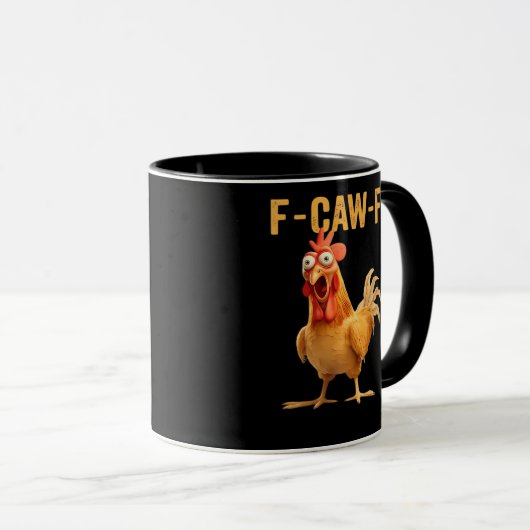 F-Caw-F-Chicken Funny Trendy マグカップ (正面右)