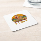 F-Caw-F Chicken Humor Essential Minimal Clean スクエアペーパーコースター (アングル)