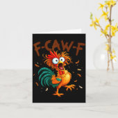 F-caw-f Chicken Quote Rooster Fcawf Funny Fawk Off カード (黄色い花)