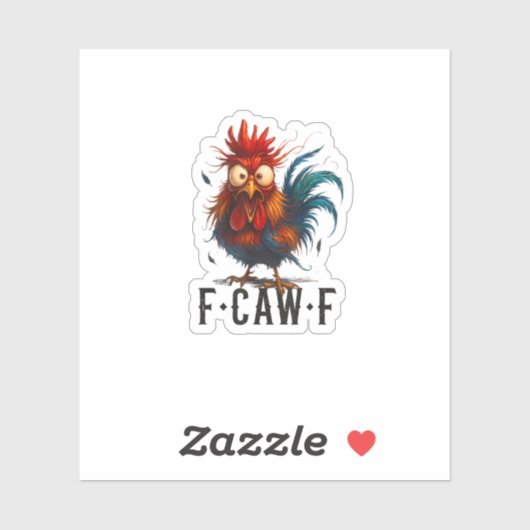 F-Caw-F Chicken Rooster Funny Meme シール (シート)