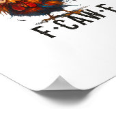 F-Caw-F Chicken Rooster Funny Meme ポスター (角)