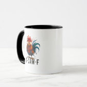 F-Caw-F Chicken Rooster Funny Meme マグカップ (正面左)