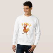 F-Caw-F Christmas Funny Chicken Christmas Essentia スウェットシャツ (正面フル)