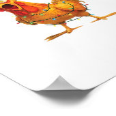 F-Caw-F Christmas Funny Chicken Christmas Essentia ポスター (角)