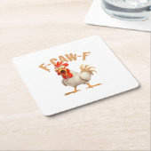 F-Caw-F Classic Aesthetic Style スクエアペーパーコースター (アングル)