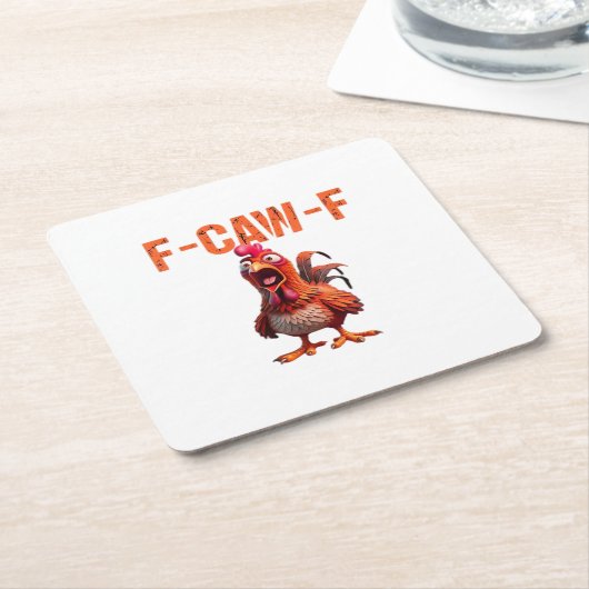 F-Caw-F Classic Basic Design スクエアペーパーコースター (アングル)