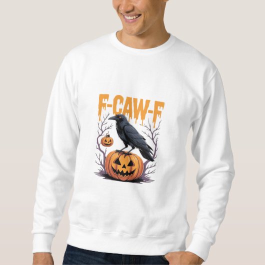 F-Caw-F Classic Halloween Raven Pumpkin Tee - Spoo スウェットシャツ (正面)