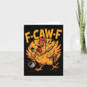 F Caw F Coffee Chicken F Kawf Rooster Funny Bird F カード (正面)