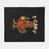 F-Caw-F Coffee Chicken Rooster Funny Bird フリースブランケット (正面(横))