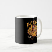 F-Caw-F Coffee Chicken Rooster Funny Bird F-Caw-F コーヒーマグカップ (正面右)