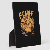 F-Caw-F Coffee Chicken Rooster Funny Bird F-Caw-F フォトプラーク (側面)