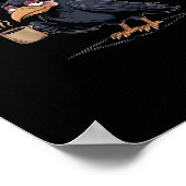 F Caw F Coffee Crow Gothic Raven Funny Halloween ポスター (角)